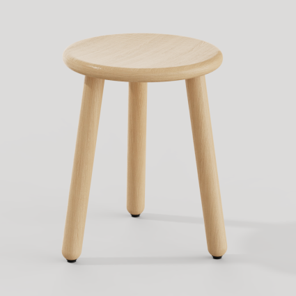 OKL-4000 - Okidoki Too - 3-Leg Low Stool (450mmH) - Timber Seat - Ash